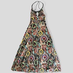 Halter Print Maxi Dress. Size M